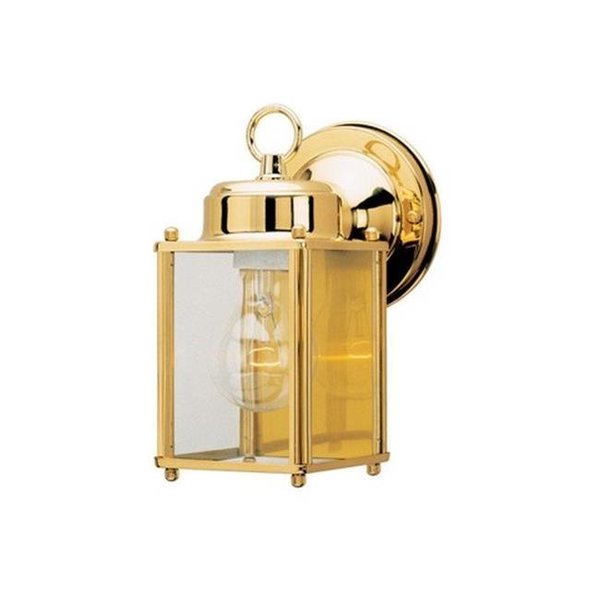 Brightbomb 66936 4.12 in. Long Polished Brass Outdoor Wall Lantern Fixture BR155789